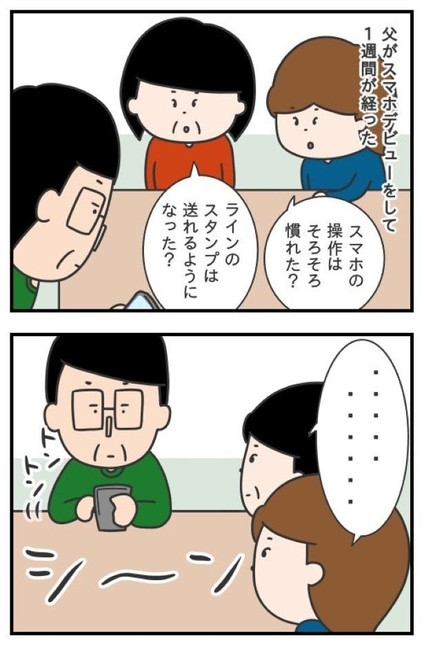 何かに夢中になっている父