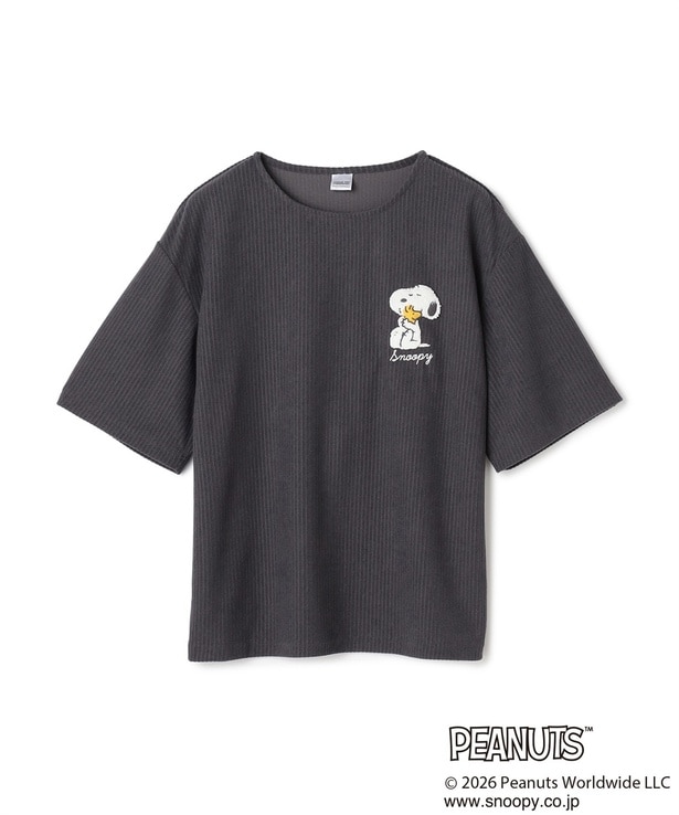 「パイルリブルームウェア半袖トップス(グレー)」(3300円)