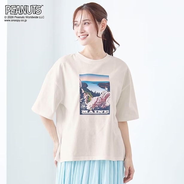 「汗ジミが目立ちにくいプリントTシャツ(ホワイト)」(3990円)