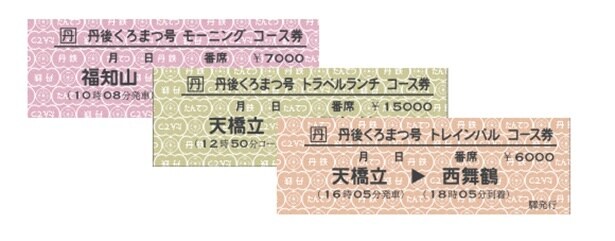 コース券は、国鉄時代を彷彿とさせる硬券タイプ