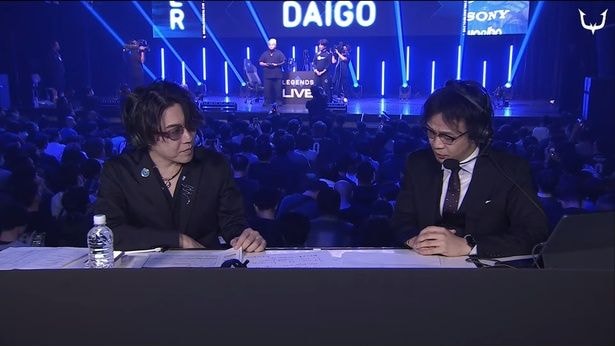 エンディングセレモニー終了後、実況解説の2人にマイクが移されたときに、スクリーンにはWINNER DAIGOの文字が
