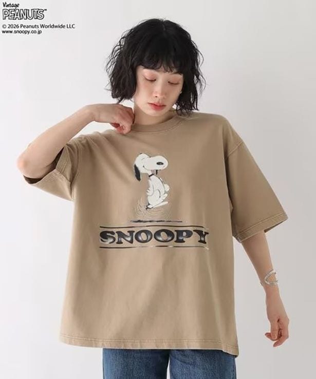 「【PEANUTS×BAYFLOW】ピーナッツアソートTシャツ(ベージュ)」(6990円)