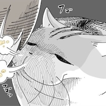 【ネコ漫画】ご飯を食べたら鼻息で知らせる愛猫!?その姿に「うちの猫も毎回やりますw」など共感コメント続々