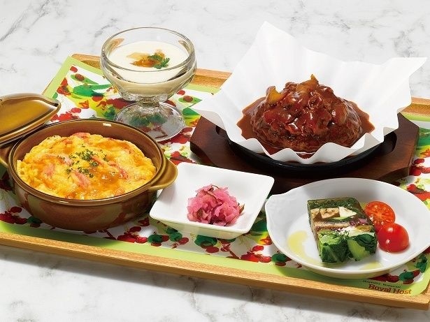 「黒×黒ハンバーグハッシュドビーフと洋風蟹玉ごはん膳」