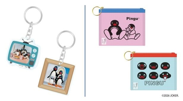 写真左から「2層アクリルキーホルダー」(各880円)、「メッシュミニポーチ」(各1100円)