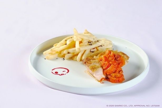 ファーストディッシュ「赤紫蘇風味のフレンチフライドポテト／鶏モモ肉のソテー ピペラードソース」