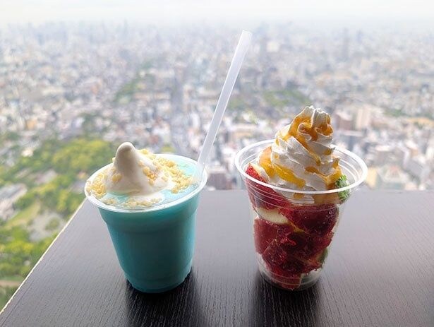 左から「フリーレンのヨーグルトフローズン」(1100円)、「赤リンゴを青リンゴに変える魔法」(1300円)