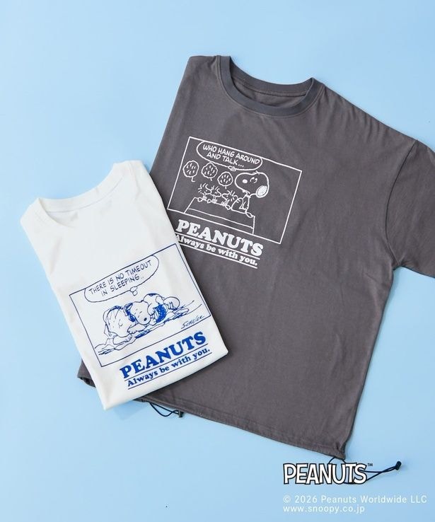 「【PEANUTS ピーナッツ】Tシャツ リラックスデザイン」(各4950円)