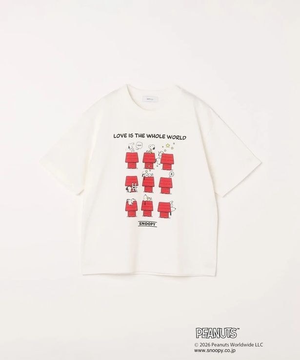 「SHIPS any: SNOOPY コラボ グラフィック プリント Tシャツ<KIDS>(ホワイト)」(5500円)