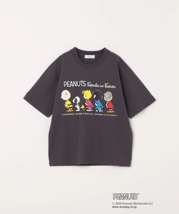 「SHIPS any: SNOOPY コラボ グラフィック プリント Tシャツ<KIDS>(チャコールグレー)」(5500円)