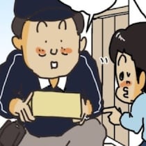 息子に「余計なこと聞くな～」焦る母親→配達員の1秒の機転に「プロの技」「救われた」【作者に聞く】