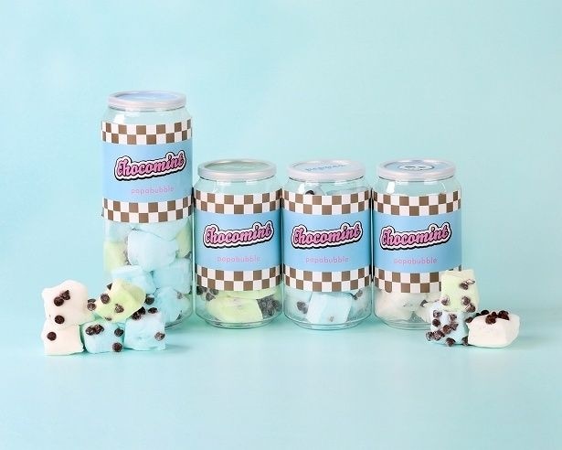 PAPABUBBLEの「チョコミントマシュマロ缶」