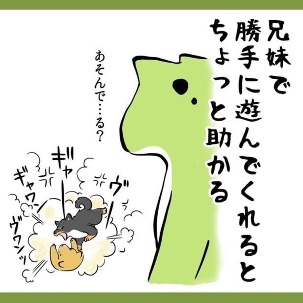 兄妹で仲良く(?)遊んでくれると親は助かる。