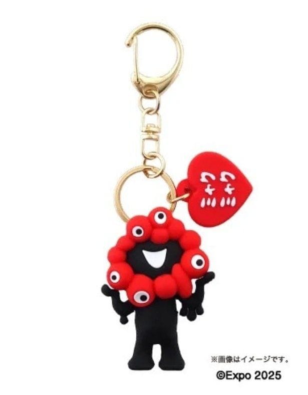 黒ミャクミャクの個性がそのまま立体になったキーホルダー「立体キーホルダー レッド」(1100円)