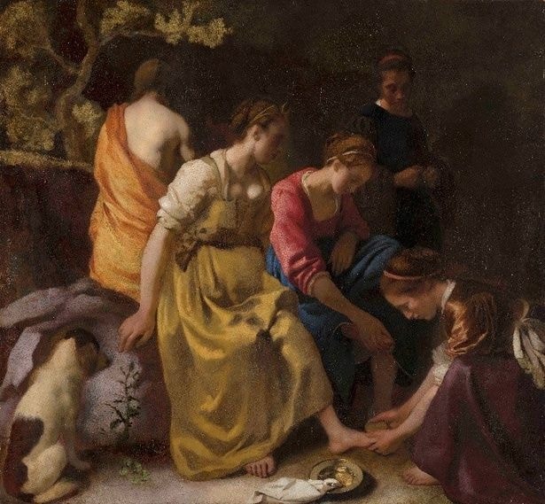ヨハネス・フェルメール《ディアナとニンフたち》1653-1654年頃　　