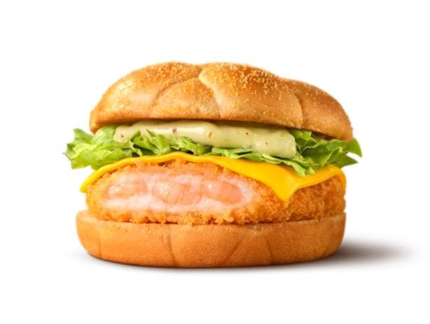 アボカドのペーストを使ったワカモレマヨソースとえびカツの組み合わせ「アボカドマヨチーズシュリンプ」