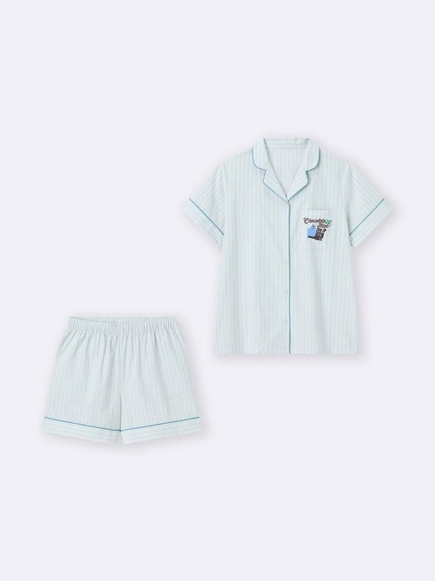 「コットンパジャマ(半袖&ショートパンツ) パペットスンスン(ライトブルー)」(2490円)