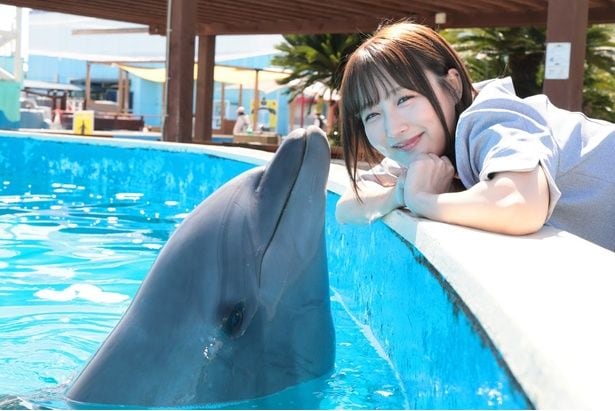 かわいいが大渋滞！イルカのミールちゃんとSKE48の鎌田菜月