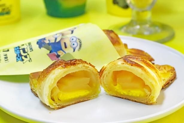 クロワッサンの中も、リンゴとカスタードチョコレートのイエローコンビ!