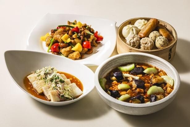点心・鶏のカシューナッツ炒め・白身魚の中華蒸しなど