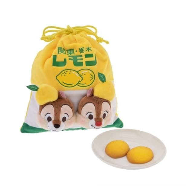 「レモン型チョコインクッキー」。レモン牛乳をモチーフにした巾着は、レモンデザインの帽子をかぶったキャラクターがポイント！
