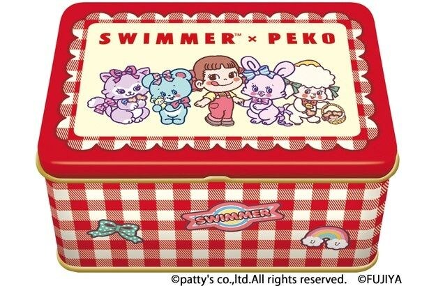 ハートクッキーとダイカットステッカーが入った「SWIMMER×PEKOコラボハートクッキー缶」(1320円)