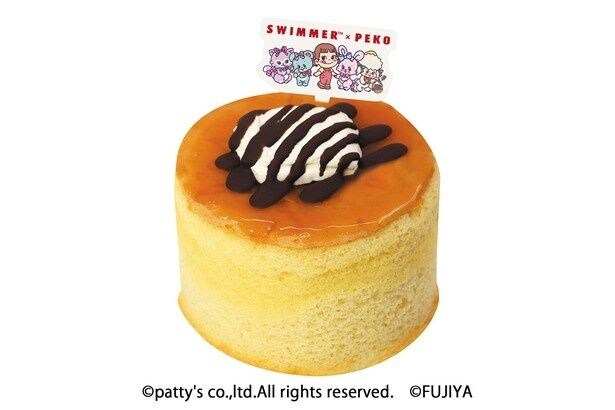SWIMMER×PEKOの限定デザインが描かれたふわふわホットケーキ(540円)