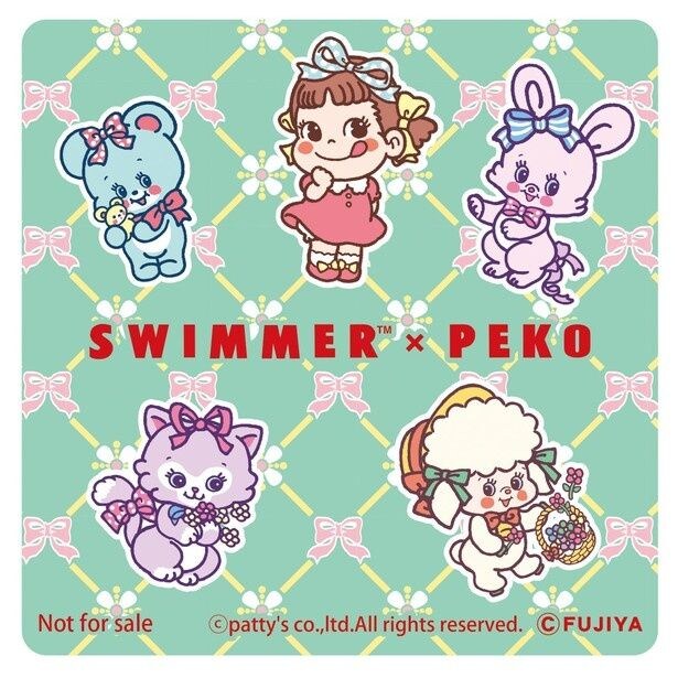 SWIMMER×PEKOオリジナルコースター2種目(約縦90×横90ミリ/紙製)