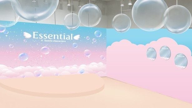 シャボン玉や雲に包まれたドリーミーな地下1階のフォトエリア