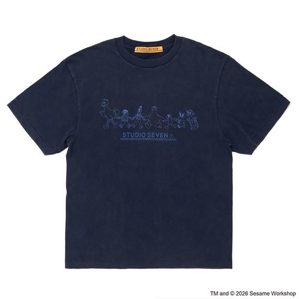 「SESAME STREET meets STUDIO SEVEN Colorful Tee(Navy)」(9900円)