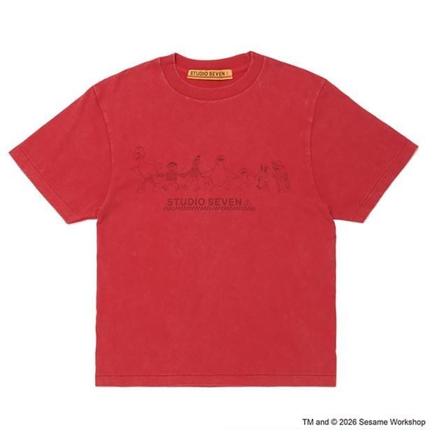 「SESAME STREET meets STUDIO SEVEN Colorful Tee(Red)」(9900円)