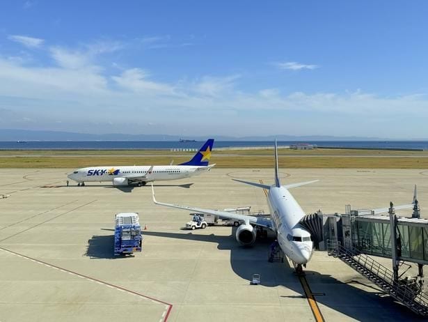 神戸空港を拠点とする「スカイマーク」をはじめ、ほかにも複数の航空会社が国内線と国際線を運航する