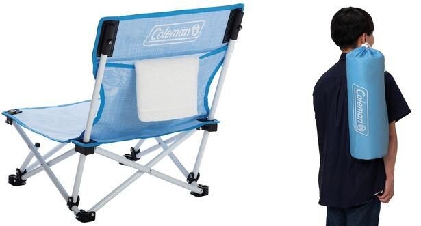 ショルダーベルト付きの専用収納ケースに入れれば持ち運びもらくらく！背面には小物入れになるポケットも