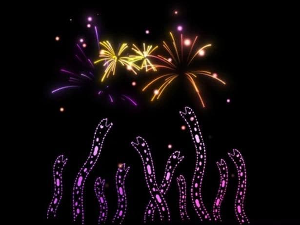 群れで暮らす習性を光で表現したチンアナゴの花火演出(イメージ)