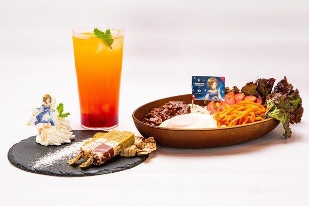 ボリューム満点の「前川みくの栄養満点ロコモコ丼」やスイートポテト、グラデーションが美しいオレンジジュース