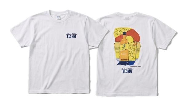 「ジョニーウォーカー ブロンド オリジナルTシャツ Illustration by Lee Izumida」(3000円/税抜)。「ジョニーウォーカー ブロンド」とマジックアワーをイメージ