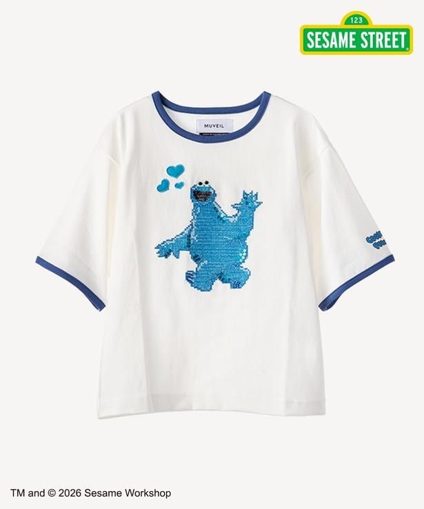 「セサミストリートコラボ クッキーモンスター Tシャツ(white)」(3万5200円)