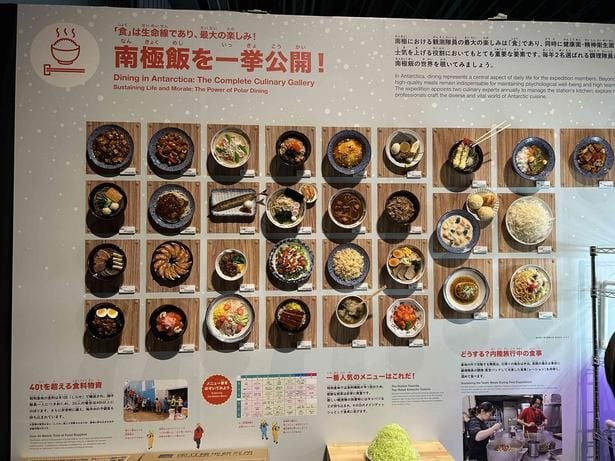 昭和基地での食事の食品サンプル(「食と農」の博物館 所蔵)