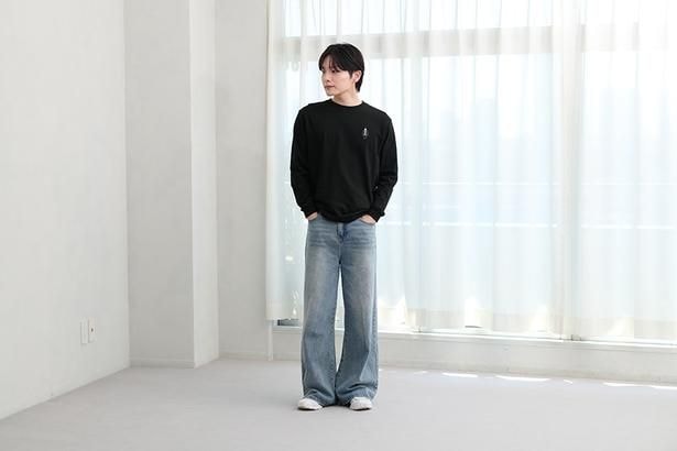 「【公式WEBストアオリジナル】OVERWORKED!ロングスリーブTシャツ 黒(刺繍&バックプリント)」(4620円)