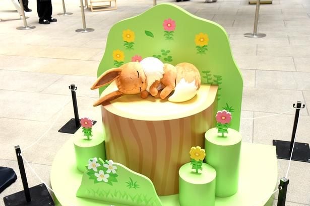 気持ちよさそうに眠るイーブイのフォトスポット