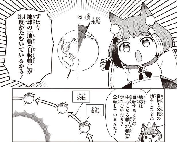 日本に四季があるのは地球が傾いて自転しているから