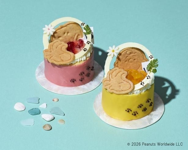 マサヒコ オズミ パリ「阪急限定スヌーピーケーキ2個セット」(2160円)。事前予約のうえ地下1階で受け取る