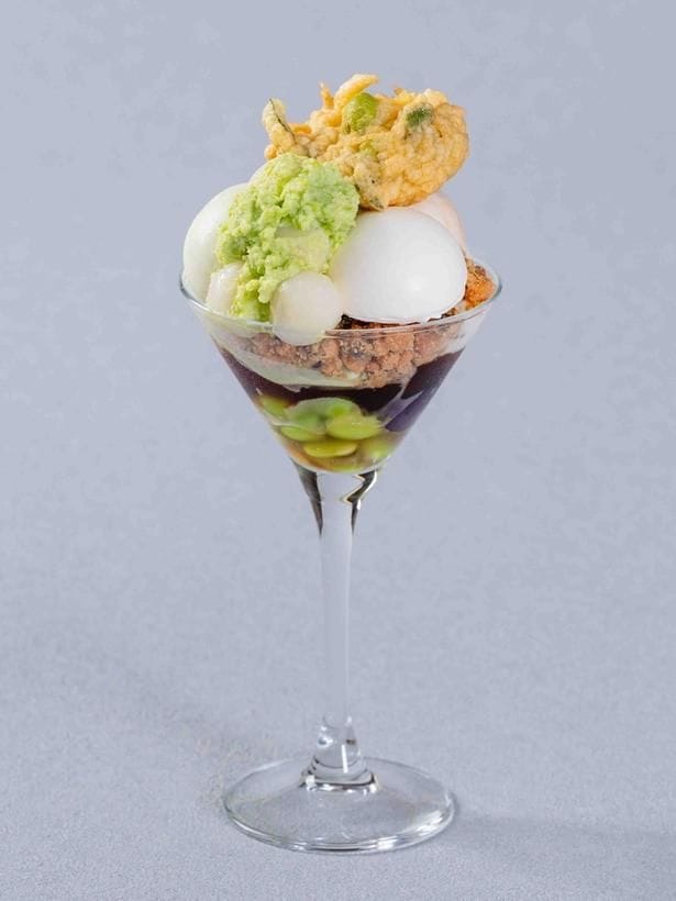 【画像】枝豆と抹茶のパフェ(2000円)