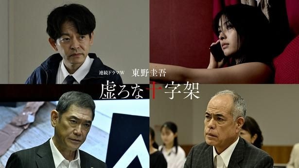 【画像】今回発表された4人。左上から時計回りに山中崇さん(佐山役)、花瀬琴音さん(井口沙織役)、田中要次さん(山部役)、杉本哲太さん(平井肇役)