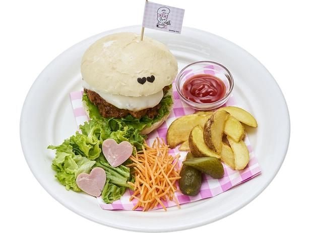 クリームバニーをイメージしたボリューム満点の「クリームバニーのスペシャルチリコンカンバーガー」(1980円)