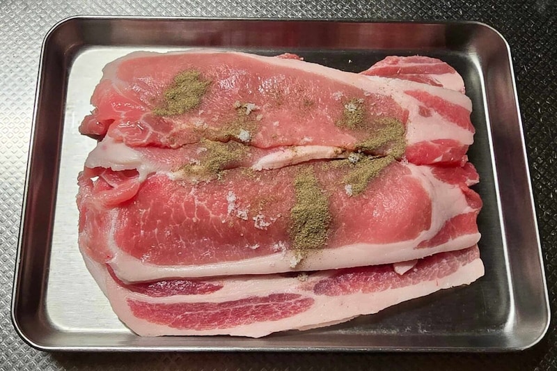 豚薄切りの出汁クリームソース・豚