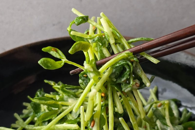 豆苗のガーリックマヨサラダ・実食