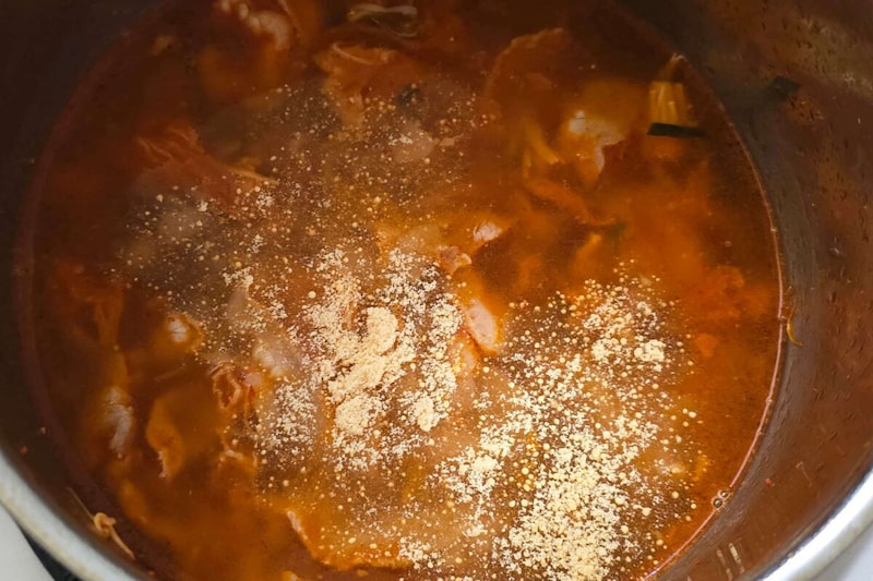 春雨豚キムチスープ・水