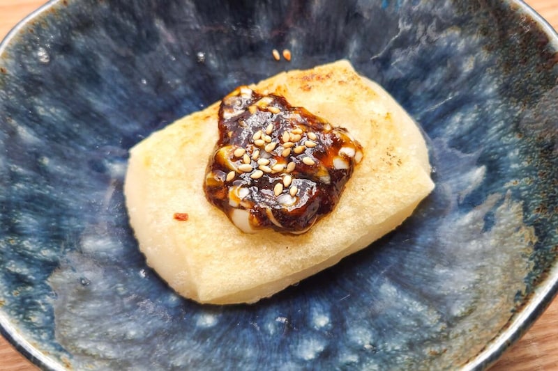 お餅のバター焼きのりねぎソース