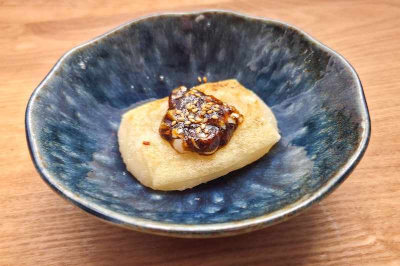 お餅のバター焼きのりねぎソース